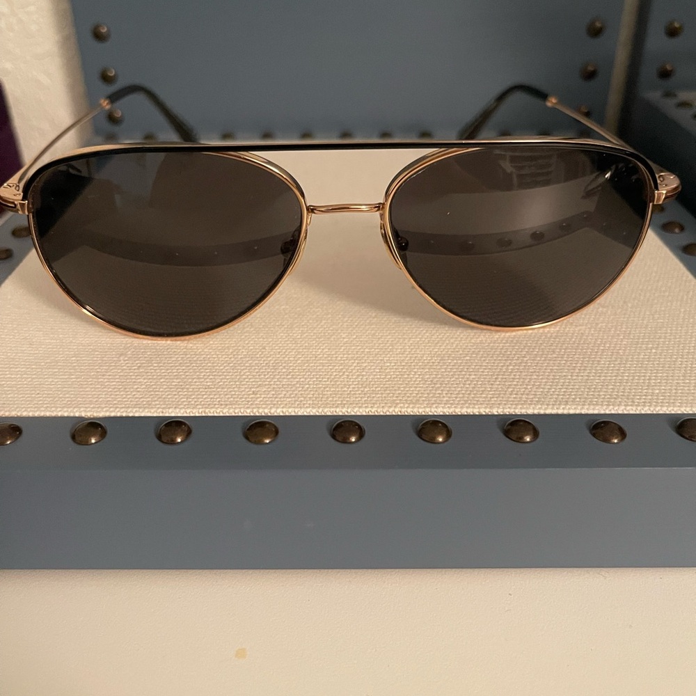 Tom Ford Gold Aviator Sunglasses - Picture 5 of 11
